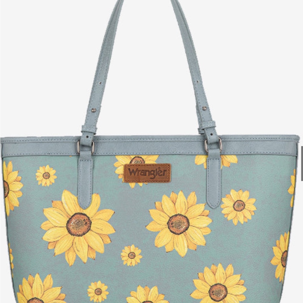 Wrangler Sunflower Patterned Tote in Blue and Yellow